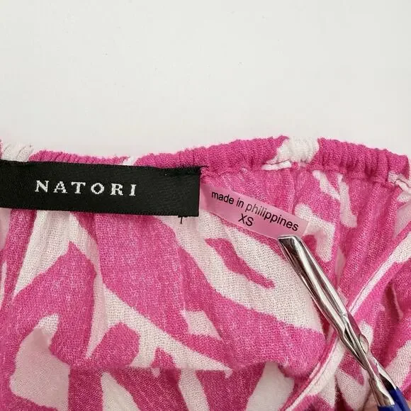 Natori Getaway Midi Dress Pink Lightweight Cotton Boho XS Resort Vacation Summer - Picture 7 of 9